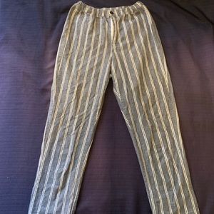 Jean and white striped pants
